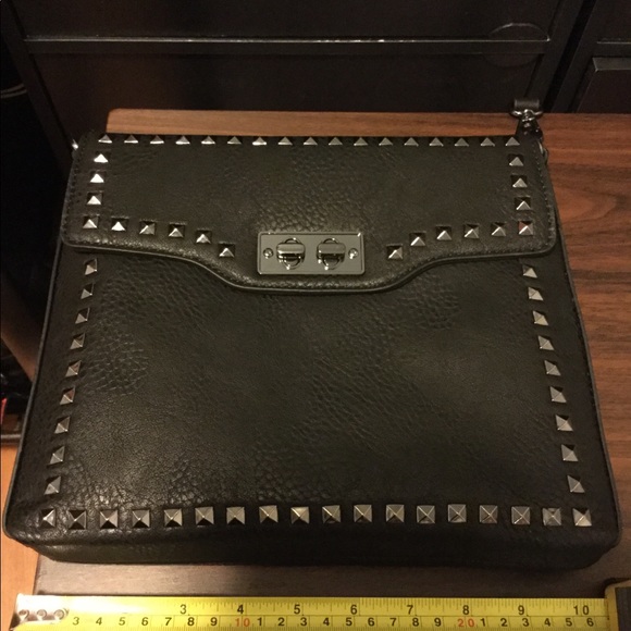 Handbags - Black studded faux leather crossbody bag